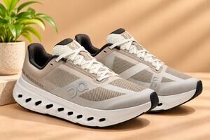 NWT On Women’s Cloudsurfer Next Running Shoes Fog/Ivory Size 8